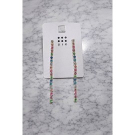 گوشواره میخی آویز تنیسی هفت رنگ برند six