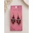 گوشواره آویز فانتزی زنانه مشکی با طرح گل رز و نگین برند accessories