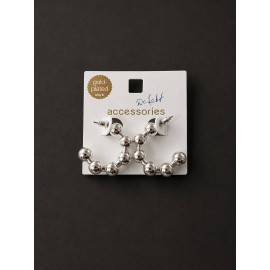 گوشواره نقره ای نیم حلقه ای فانتزی برند accessories