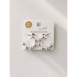 گوشواره نقره ای نیم حلقه ای فانتزی برند accessories