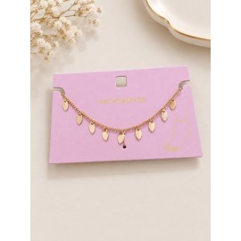پابند طلایی رنگ ثابت با آویز برگ طلایی برند accessories