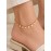 پابند طلایی رنگ ثابت با آویز برگ طلایی برند accessories