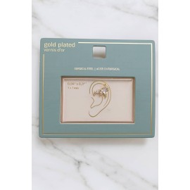 پیرسینگ گوش طرح گلبرگ درخشان روکش طلا